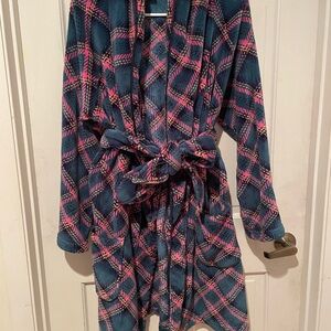 Plaid Blue and Pink Robe